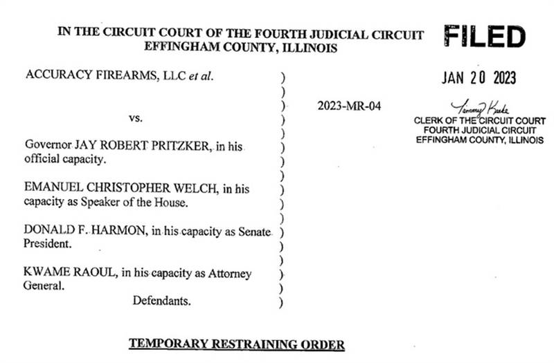 Effingham County Judge Joshua Morrison issued the temporary restraining order late Friday afternoon, but it applies to only the 800-plus plaintiffs in the case filed by Tom DeVore, the unsuccessful 2022 GOP candidate for attorney general.