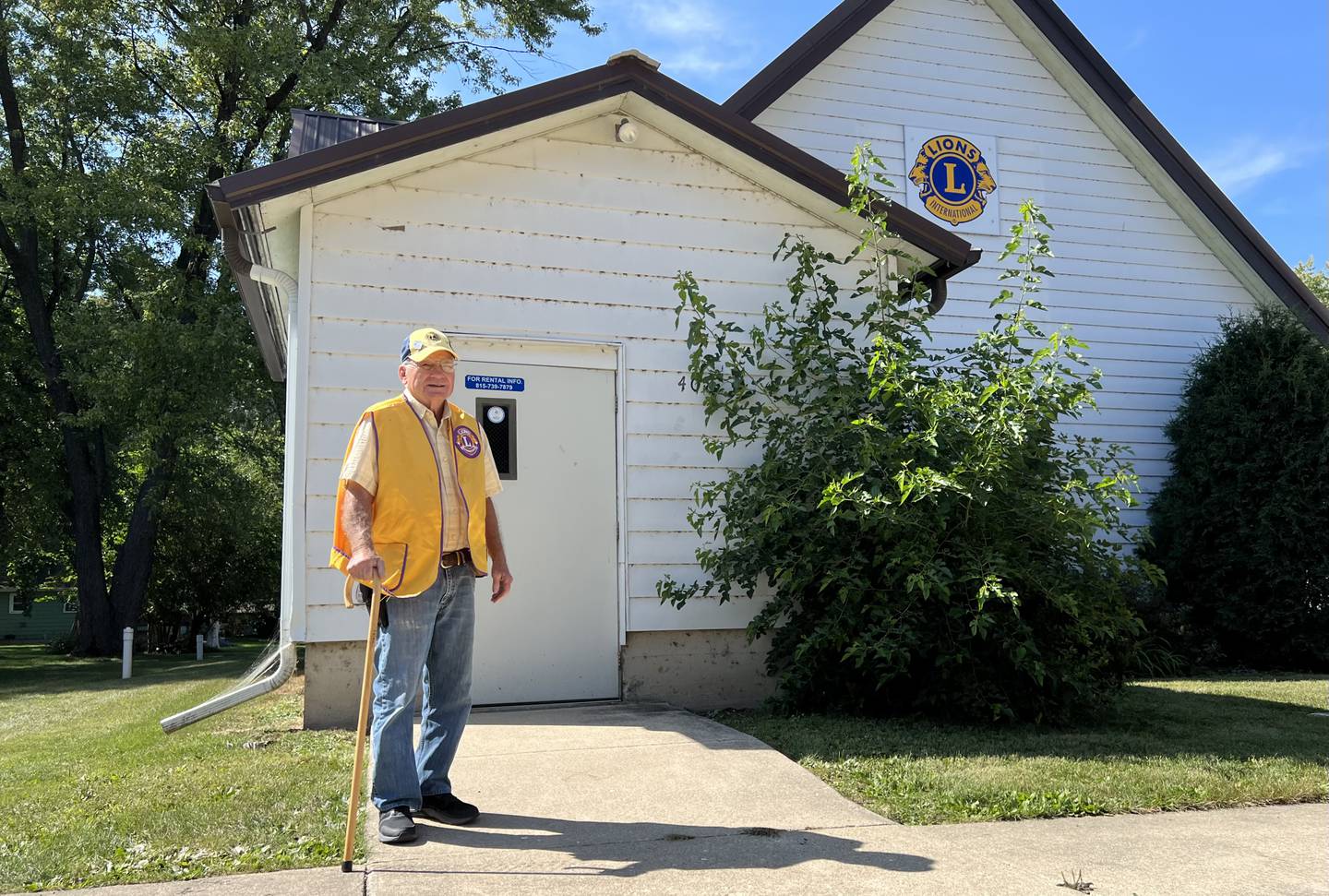 Kirkland Lion member Ed Davis stands outside the club's meeting place on Sept. 15, 2023.