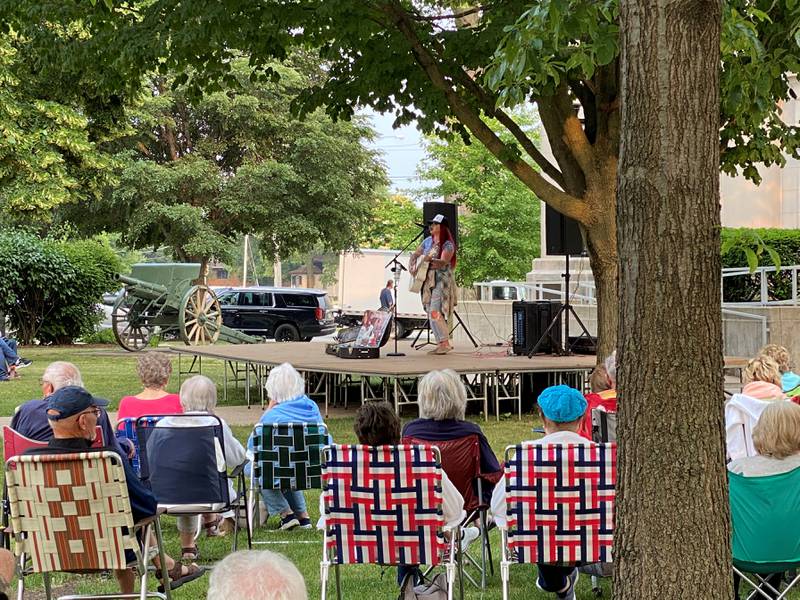 Singer-songwriter Jenna Jane performs on the Grundy County Courthouse lawn on Thursday, June 15 during the Concert on the Courthouse Lawn series in Morris.