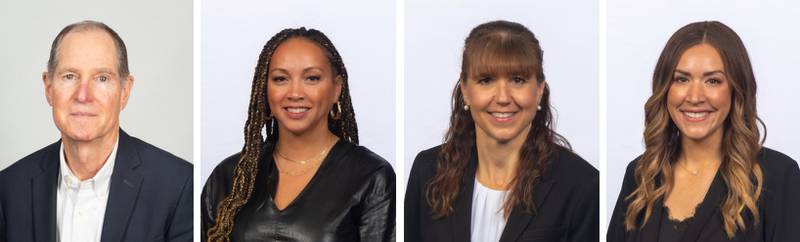 Pictured from left are Mike Williams, Waubonsee Community College Foundation Board Vice President; and new Waubonsee Community College Foundation Board members Behati Hart, Marcia Ayala and Colette Rozanski.