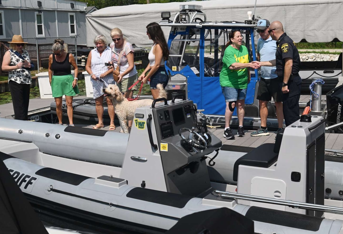 The Lake County Sheriff’s Office dedicated a new patrol boat in Fox Lake Tuesday in memory of Tony Borcia, a 10-year-old Libertyville boy killed when he was hit by an intoxicated boater while tubing on the Chain O’ Lakes in 2012.