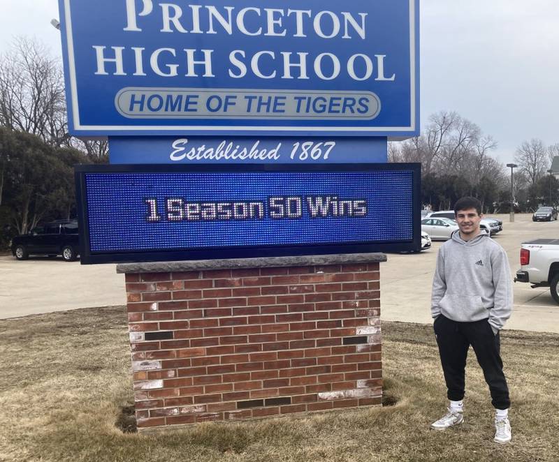 Augie Christiansen got his name up in lights on the PHS marquee, setting a school single-season record with 50 wins. He placed third at State earning BCR Wrestler of the Year honors.
