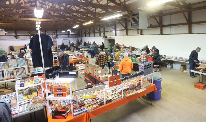 A wide-angle view of the Model Train and Toy Show on Saturday, Feb. 14, 2026 at the Bureau County Fairgounds in Princeton.