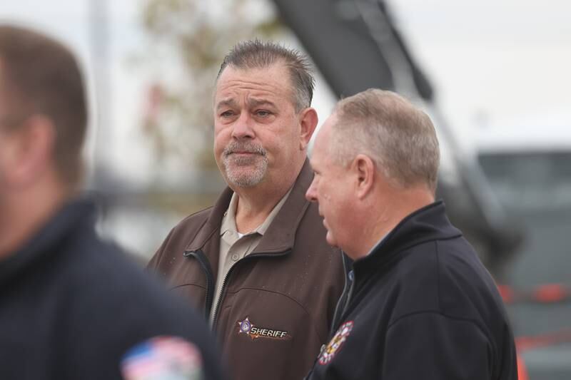 Will County Sheriff Mike Kelley attends the Morgue and Coroner’s Facility Groundbreaking Ceremony on Friday.