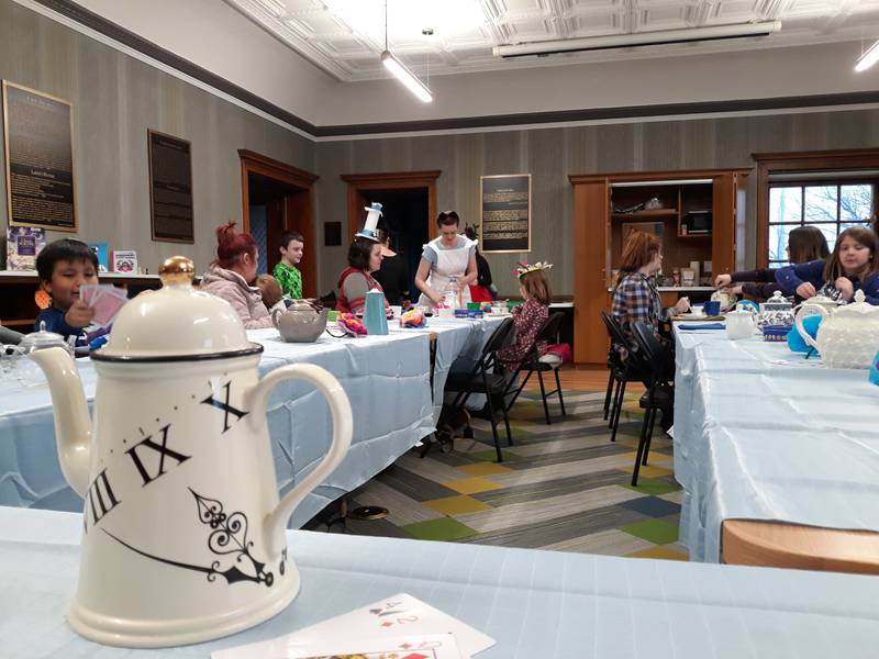 Streator Public Library hosted a Mad Hatter's Tea party Friday, March 18. The event is themed around Lewis Carroll’s classic 1865 novel “Alice’s Adventures in Wonderland.” There were more than a dozen children registered to participate.