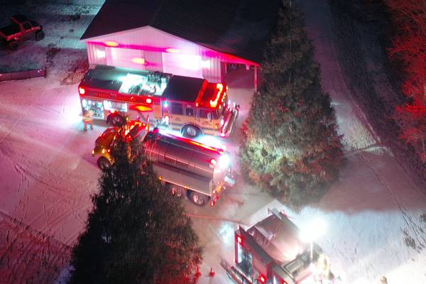 Photos: Fire crews respond to house fire near Mendota