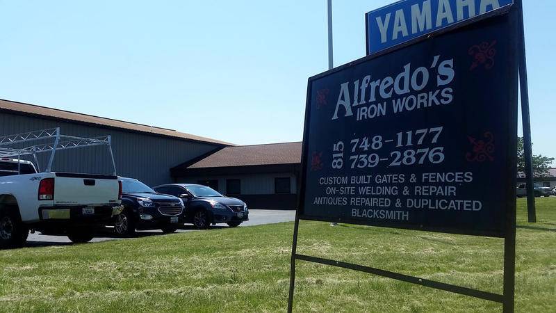 The sign is shown in June outside Alfredo's Iron Works, 280 W. Lincoln Highway in Cortland.