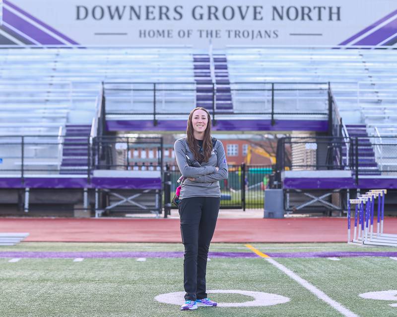 Downers Grove North's athletic trainer Katie Dobersztyn.  April 12, 2024.