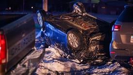 3 injured, 1 critically, in 4-car crash Friday near Marengo