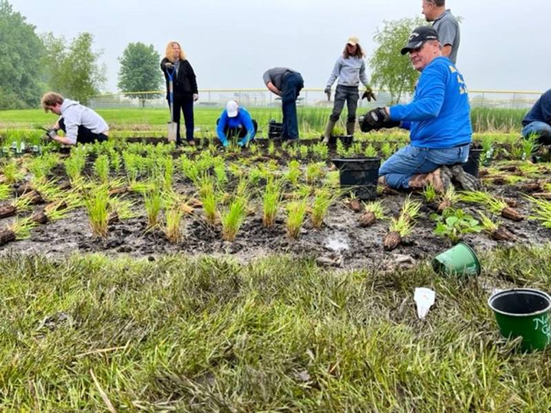 The Rotary Club of Lake in the Hills and the village of Lake in the Hills teamed up to install the newest pollinator garden in Sunset Park on Wednesday, May 25, 2022.