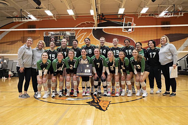 The Rock Falls volleyball team beat Chicago Christian in two sets Friday, Nov. 3, 2023 in the class 2A volleyball supersectional in Sandwich.