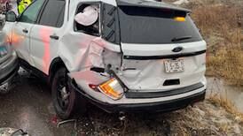 Driver cited, accused of crashing into Illinois State Police squad vehicle in Shorewood, police say