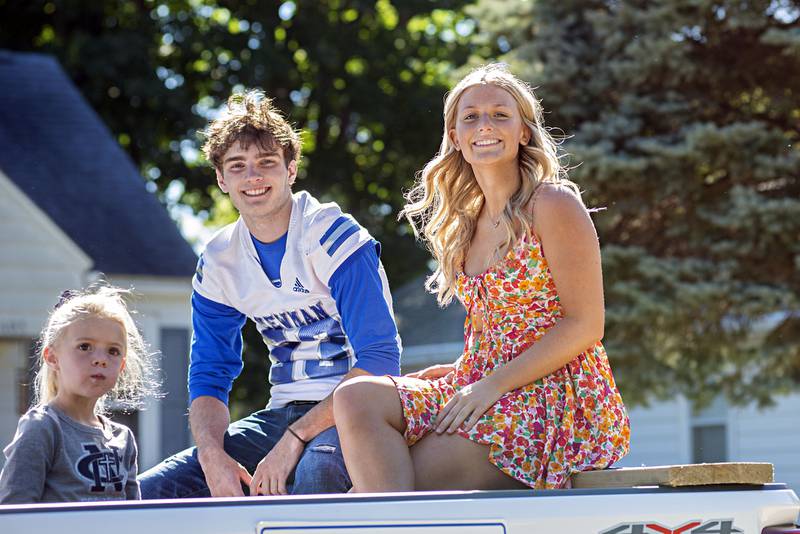 Newman High School’s king and queen Nolan Britt and Katie Grennan ride through the school’s homecoming parade Friday, Sept. 30, 2022.