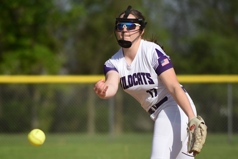 Wilmington's Lexi Strohm throws a pitch during a home game against Beecher Thursday, April 23, 2026.