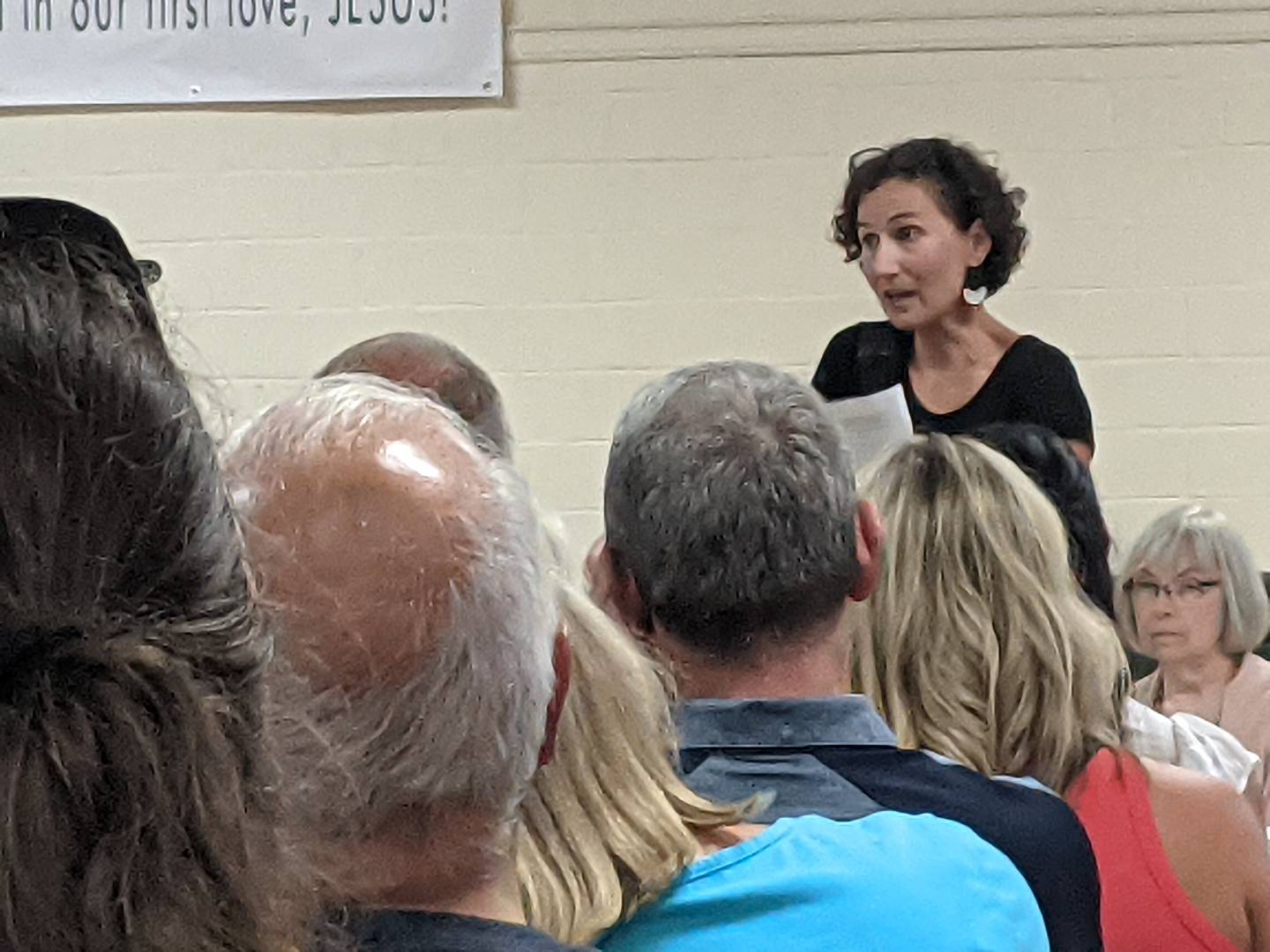 Kelly Flanagan speaks during the Dixon Public Library Board meeting July 11, 2022, about the dangers of banning books.