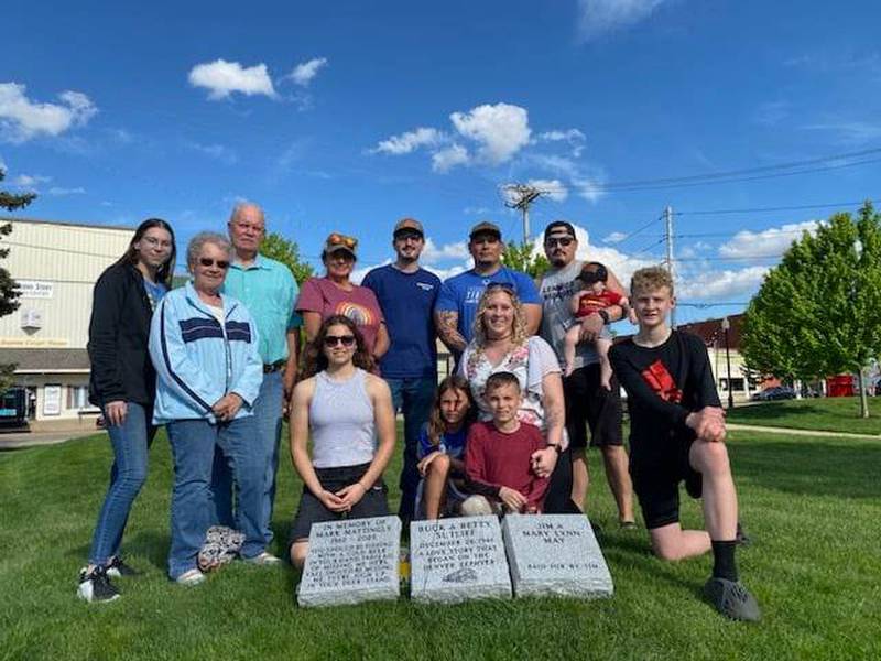 Rotary Park in Princeton has three new trees compliments of the local Rotary Club. Family and friends of Mark Mattingly gather to commemorate the planting.