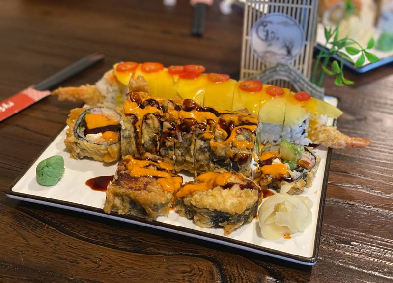 My fellow diner ordered the mango tango roll and volcano roll at Susie Sushi, located at 700 Northwest Highway in Fox River Grove.