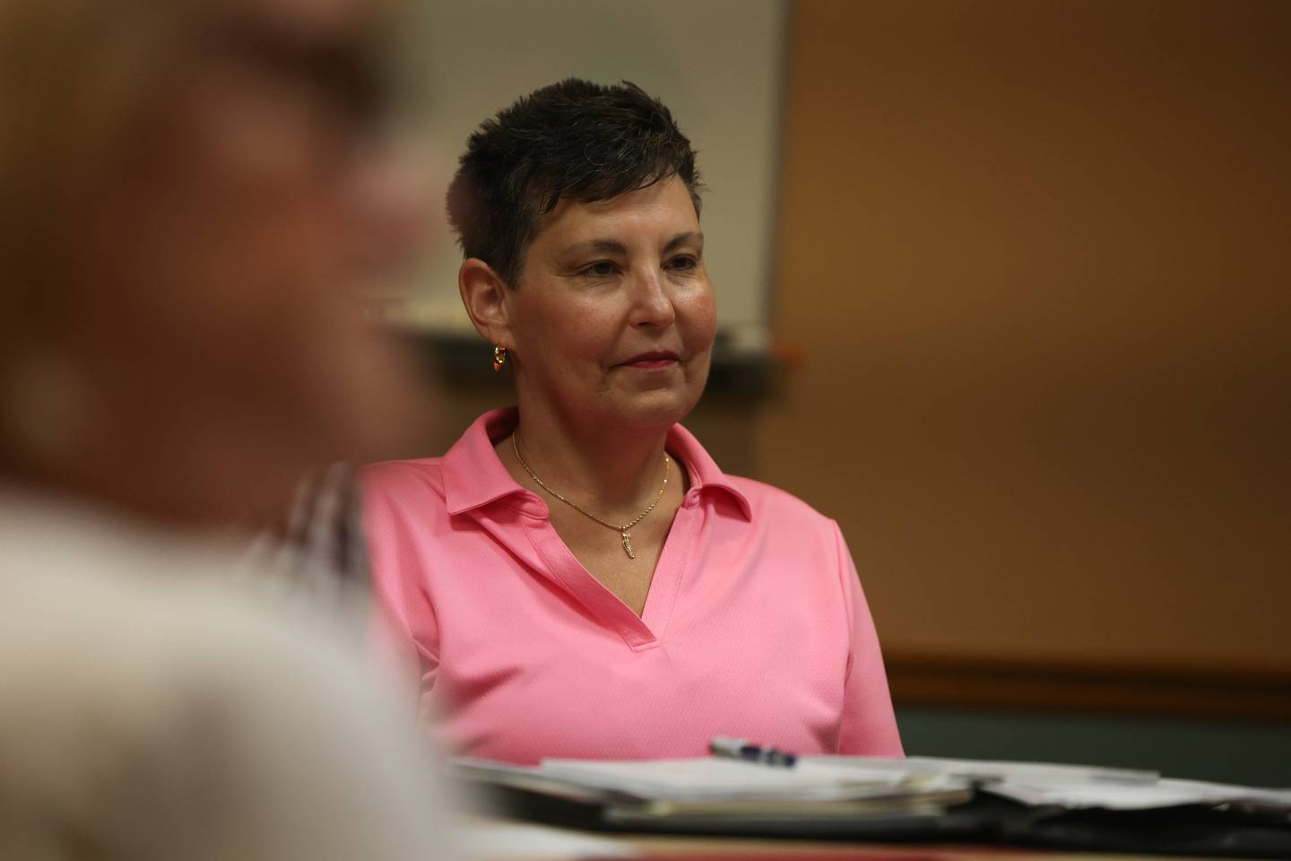 Brenda Gruendling attends a committee meeting at St. John’s United Church of Christ in Mokena on Wednesday, Sept. 14, 2022, in Mokena. St. John’s will celebrate the 100th anniversary of its current building on Sunday. The actual church community dates back to 1862.