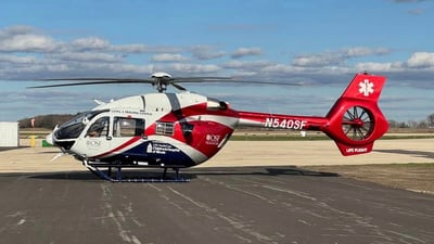 OSF air ambulance operational in new Whiteside County Airport hangar