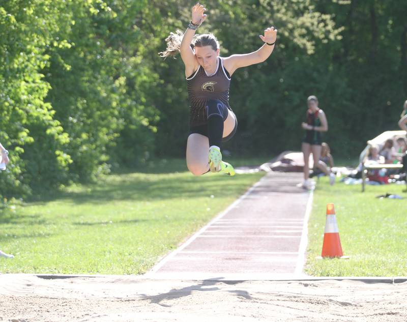 Sycamore's Taylor Olson competes during the Interstate 8 Conference girls track championship on Friday, May 9, 2025 at Morris High School.