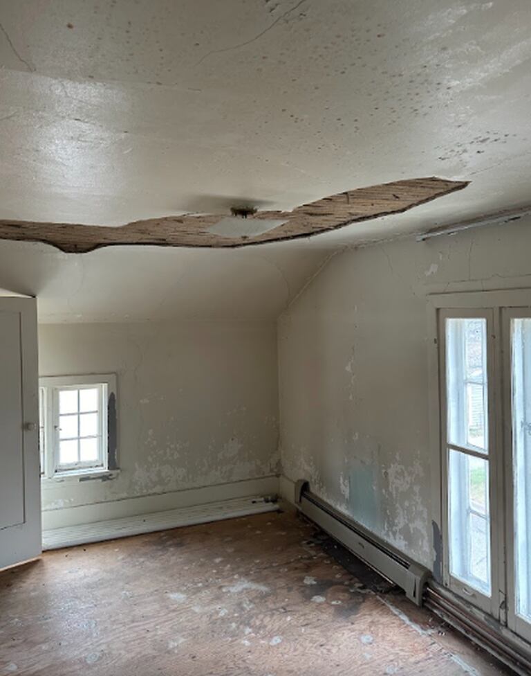 Deterioration shown on the inside of the Crystal Lake Academy Building located at St. Mary’s Episcopal Church in Crystal Lake.