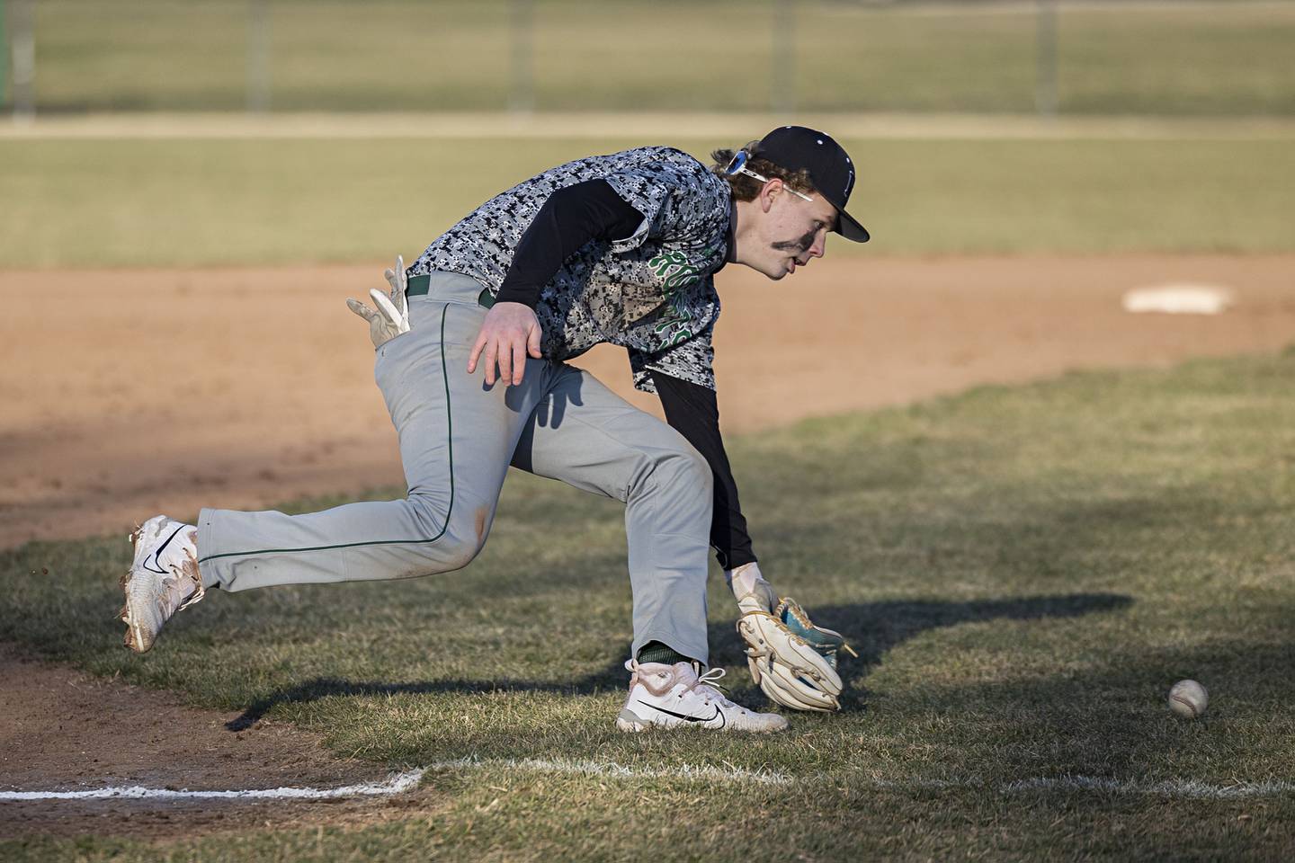 Rock Falls’ Tim Heald comes in at third base to field a grounder Monday, March 27, 2023 versus Erie-Prophetstown.