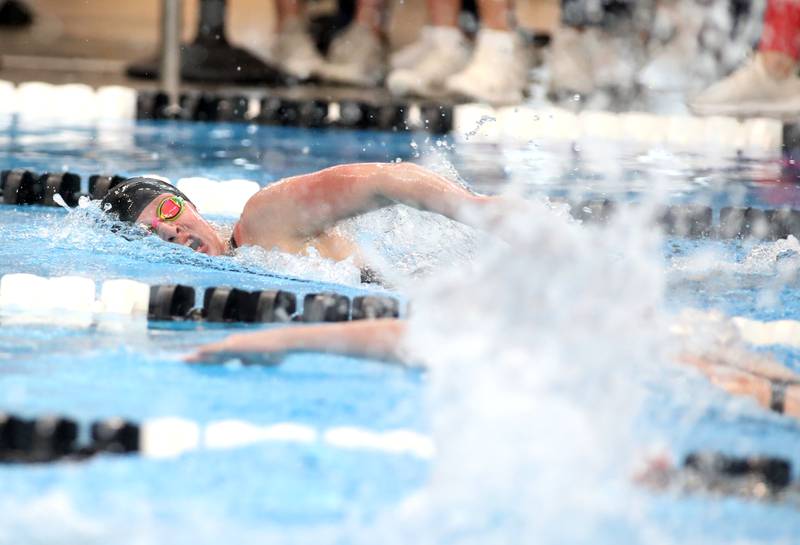St. Charles East’s Lulu Negro competes in the 200-yard freestyle consolation heat during the IHSA Girls State Championships on Saturday, Nov. 16, 2024 at FMC Natatorium in Westmont.