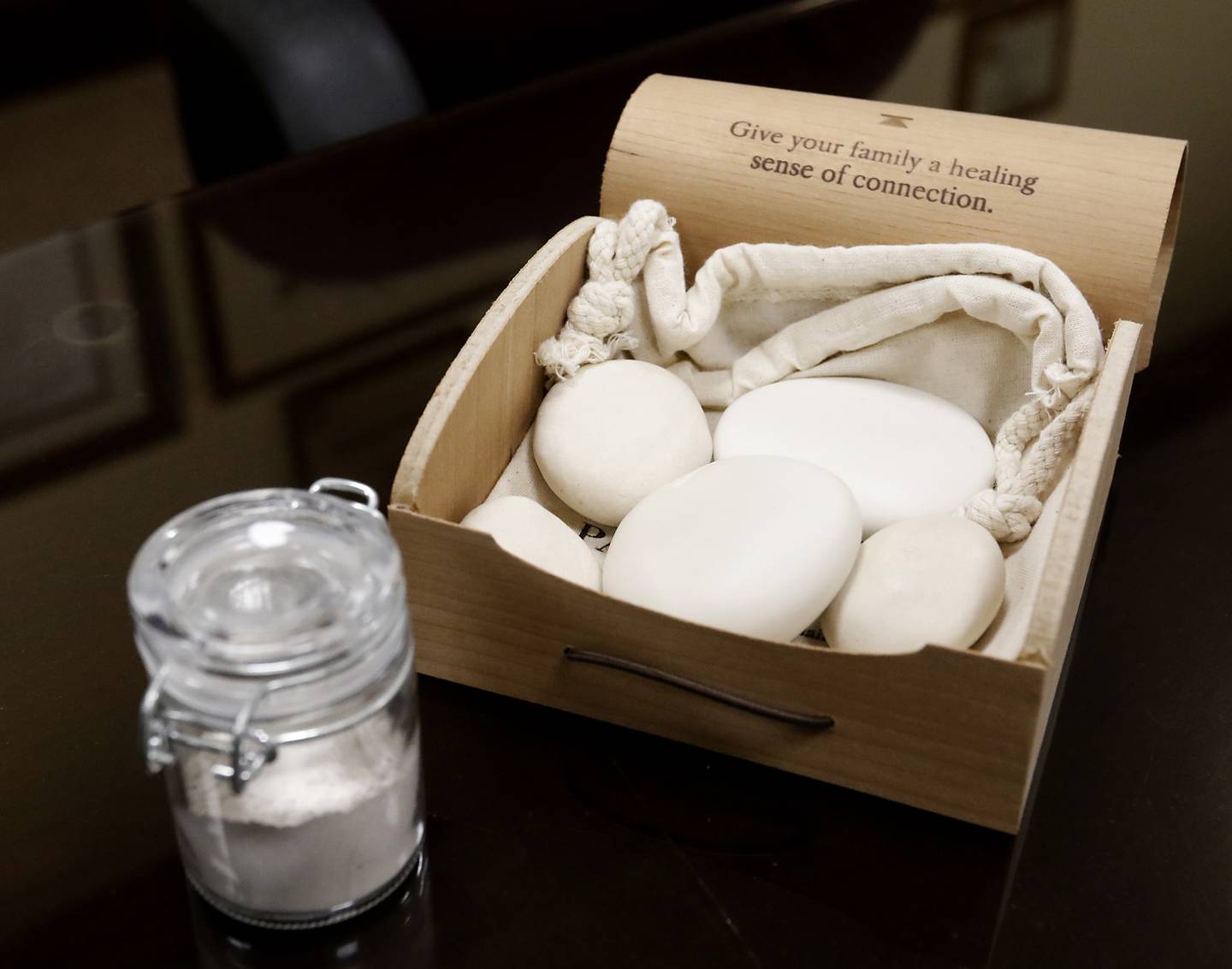 Ashes made into a rock form is a new product being offered by Justen Funeral Home & Crematory in McHenry. The funeral home is looking to the future, trying to address what families want with new products and services.