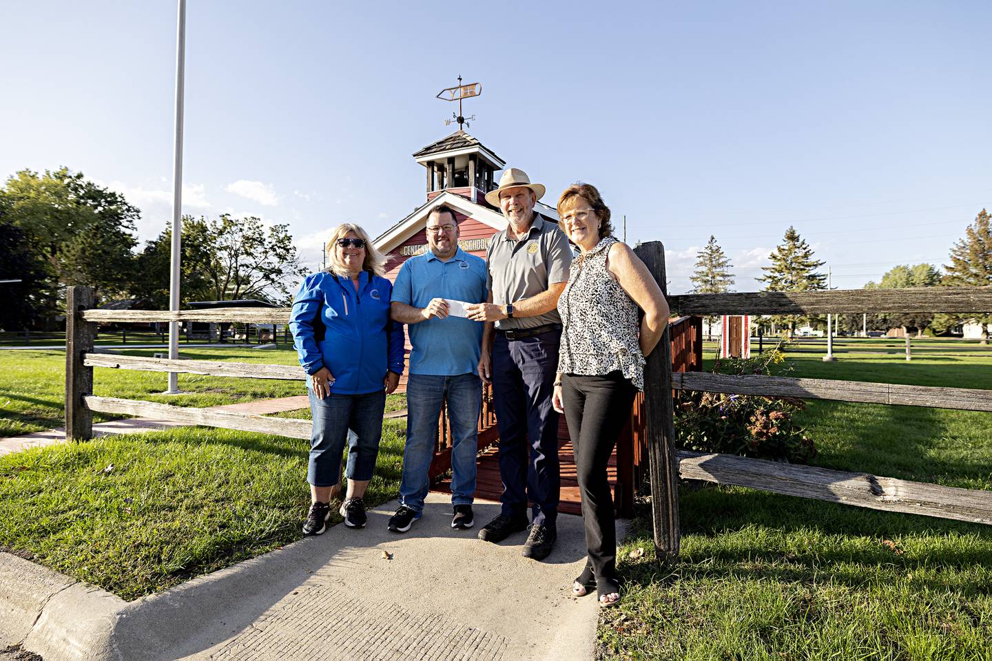 The Rock Falls Rotary has donated $1000 to the Coloma Park District to add four new outlets to Centennial Park in preparation for this season holiday lights display. Picture: Cindy Sondgeroth, Thomas Henry, Bob Sondgeroth and Melinda Jones.
