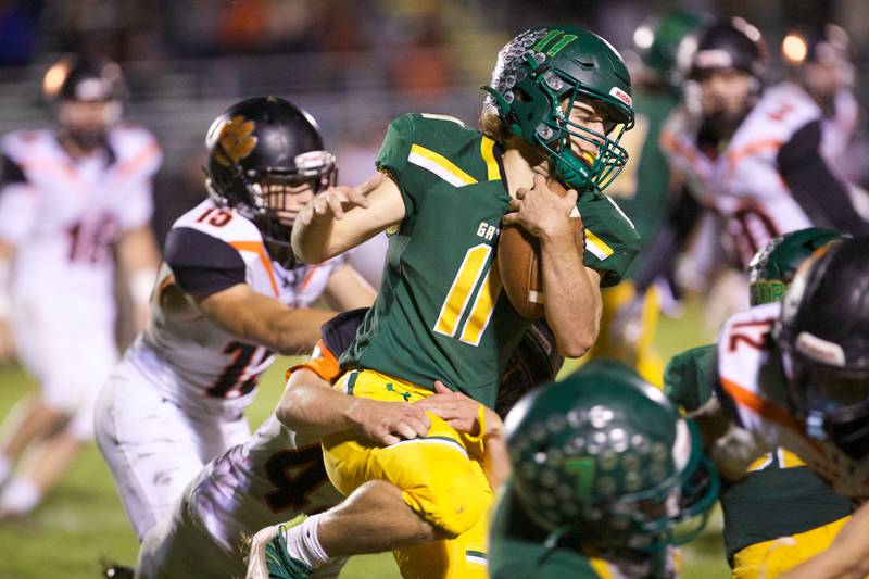 Crystal Lake South's Nathan V an Witzenburg runs for a gain against Crystal Lake Central on Friday Sept.30,2022 in Crystal Lake.