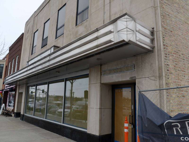 Exterior view of a new restaurant and entertainment space, named Dough and The Backyard, which will occupy the former Carlson’s Art Supply Store in downtown Wheaton.