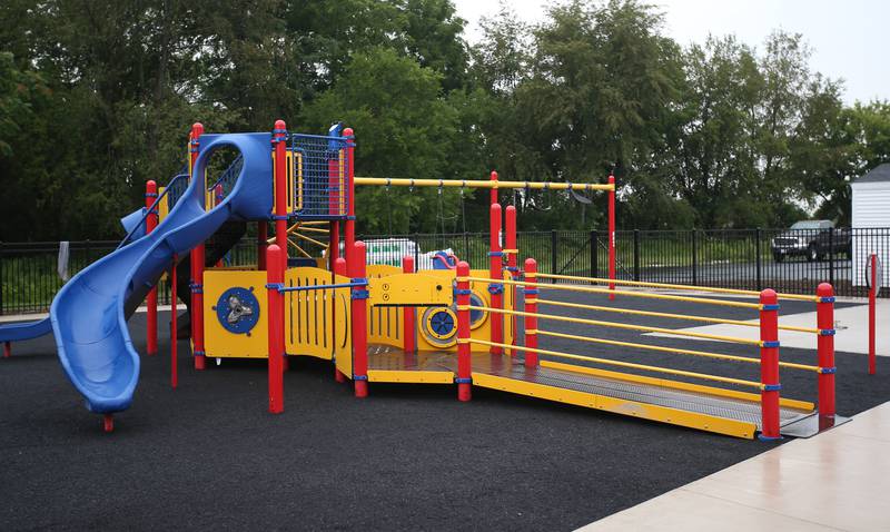 A new playground dedicated to special needs children is in the back of the new Lighted Way building during the ribbon cutting and dedication on Saturday, Aug. 5, 2023 in La Salle.