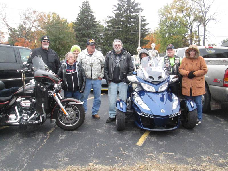 Open Roads ABATE of Illinois members participated in the 20th annual Trunk or Treat event at the Plano Methodist Church in Plano. Pictured (L to R): Bob Mauer, Sally Kolb, Cherie Mauer, Bruce Littlebrant, Kevin Smith, Bill Kolb, Cliff Oleson, Patti Smith