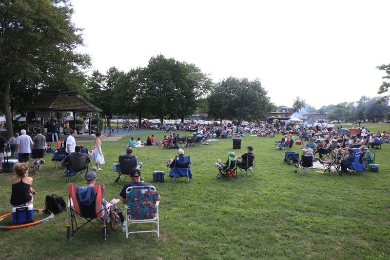 People pack the grass as i.am.james and Lebo open up the evening concert at Preservation Park. The Upper Bluff Historic District hosted Parch & Park Music Fest featuring a variety of musical artist at five different locations. Saturday, July 30, 2022 in Joliet.