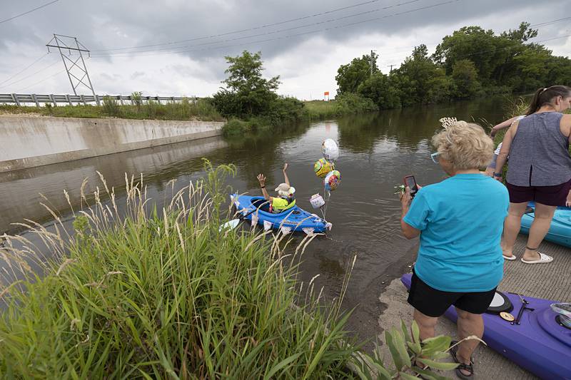 Nancy Gates shoves off for the float Wednesday, July 24, 2024.