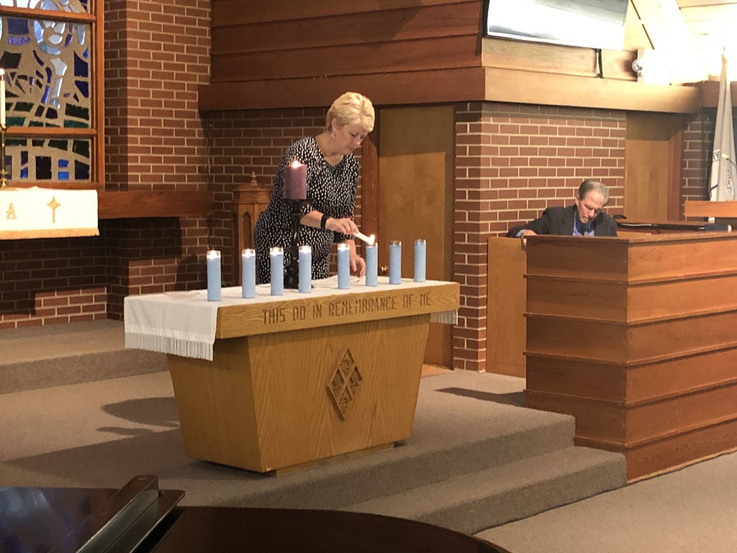The Rev. Lisa Kruse-Safford, of the First Church of Crystal Lake, represented one of five area churches to pray for peace at a vigil held Tuesday, July 26, 2022, at St. Paul's United Church of Christ.
