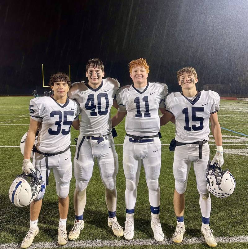 Cary-Grove defeated St. Patrick 55-21 in the second round of the IHSA 5A playoffs on Saturday. Above (left to right) are Leo Zavala, Logan Abrams, Jackson Berndt and Jason Ritter Jr.