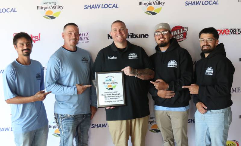 The staff of Map Quality Fencing & Decks, poses during the second annual Best of the Illinois Valley event on Thursday at the Auditorium Ballroom in La Salle.