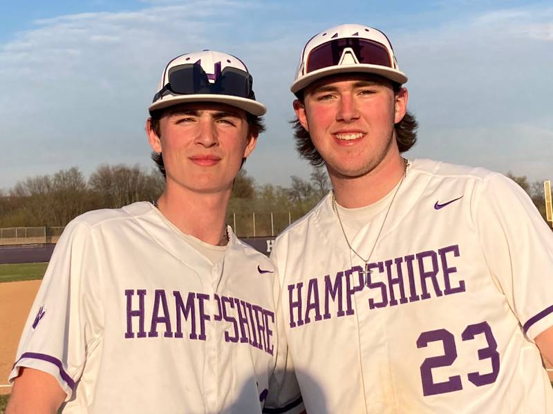 Hampshire's Austin Ernst (left) and Dom Kooistra.