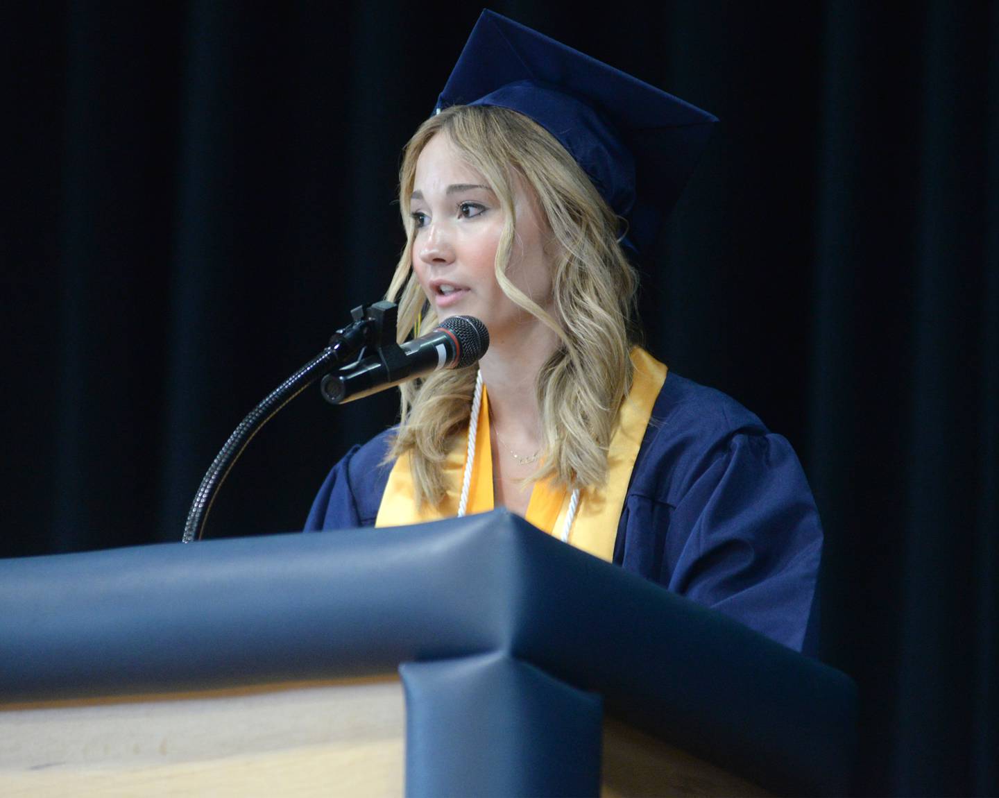 Rebekah Zeigler, valedictorian, gave the senior class remarks at Polo High School's commencement on Sunday, May 21.