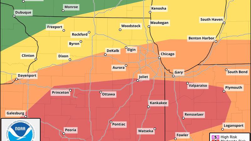 Tornado outbreak risk rises for Illinois as forecasters issue Moderate Risk warning