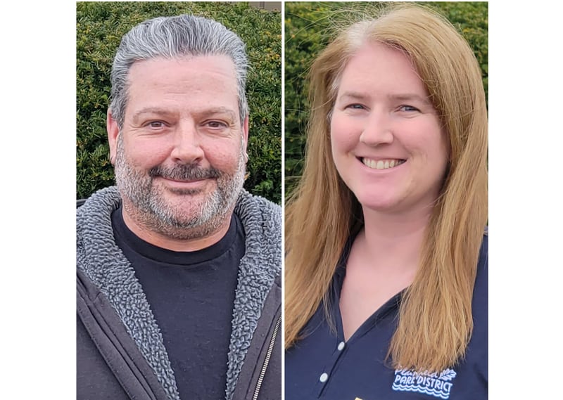 The Plainfield Park District recently hired Joseph Quinn (left) as its new division manager of parks and grounds and  Kristi Exstrom (right) as its new accounting manager.