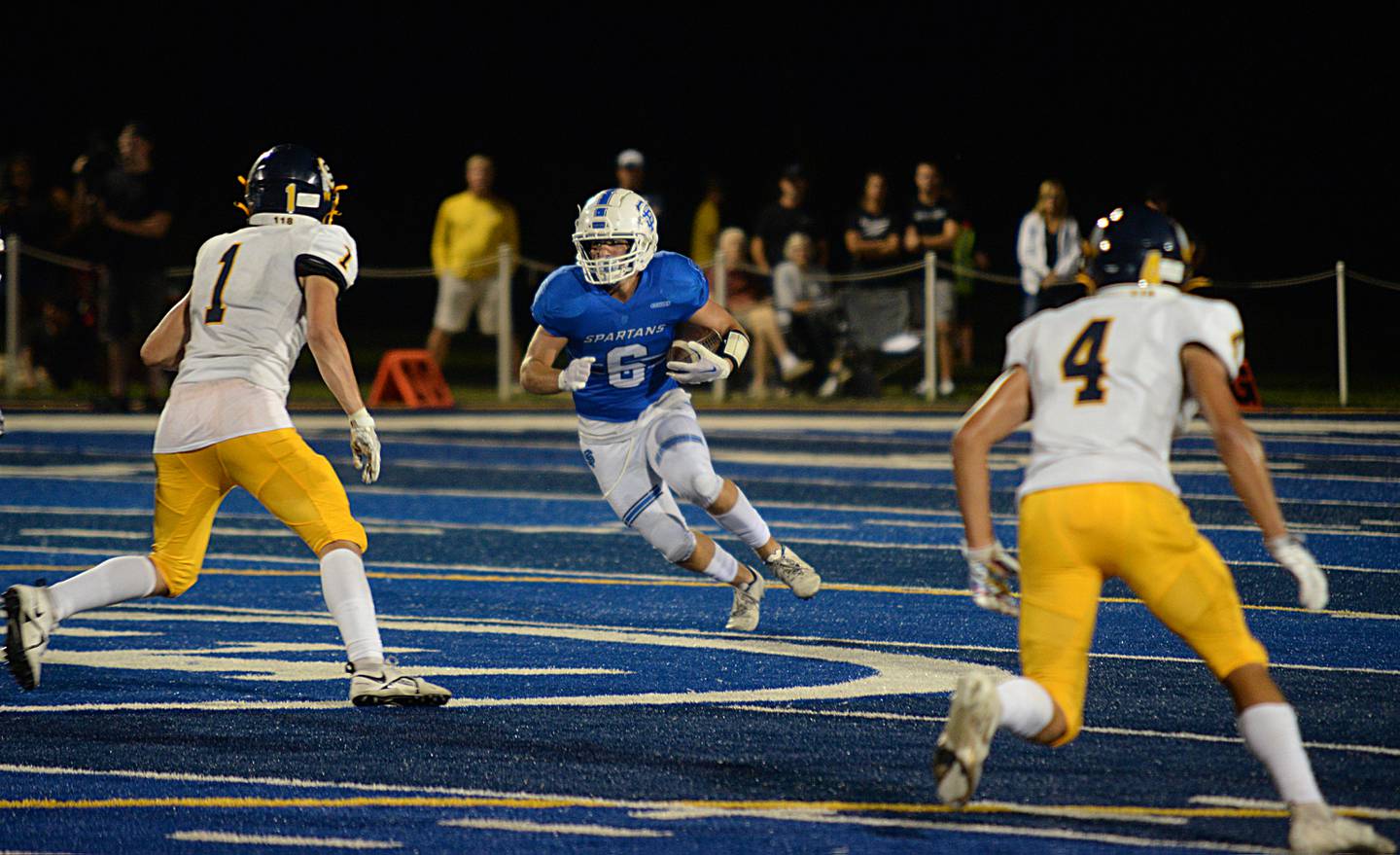 St. Francis's Brady Piper makes his way down field during their home game against Sterling Friday Sept 2, 2022.