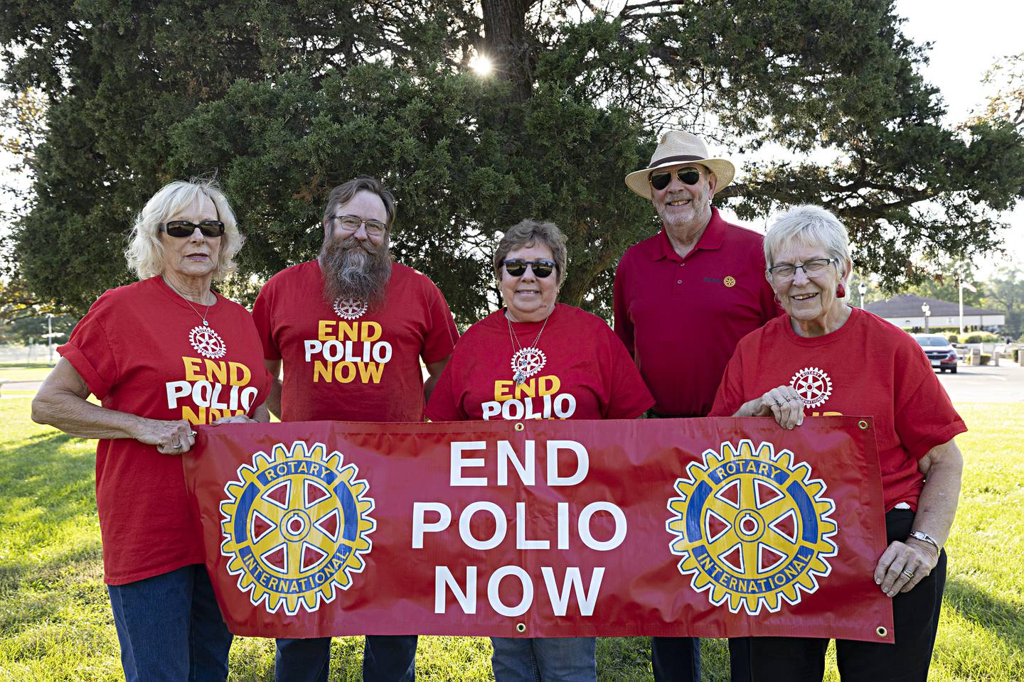 The eighth annual End Polio Now Walk will be held at Centennial Park along the Hennepin Canal on Saturday, October 7 rain or shine. Only lightning will cancel the event. Registration is free of charge beginning at 8:15 a.m.in the Larson Shelter with coffee and granola bars before the walk begins at 9:00 a.m. A short program on the progress of polio eradication efforts will be shared by hosting Rotarians and a group photo will be taken. Donations are welcomed and for a minimum of $25 a free T shirt will be given as long as the supply lasts. The event is sponsored by the Rotary Clubs of Dixon, Rock Falls, Sterling Noon, Walnut and SVCC Rotaract. Pictured: Cheryl Faber (left), Eric Epps, Sarah Willey, Bob Sondgeroth and Betty Clementz.