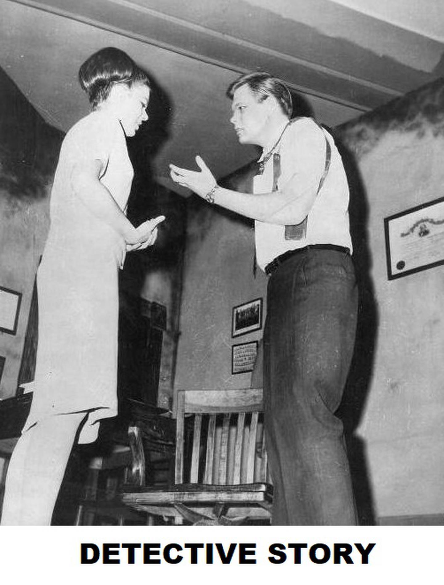 Gerrard as Detective Jim McLeod with Margaret (Wagner) Martinkus as Mary McLeod in the 1970 IVCC production of Detective Story at the Dom Ballroom in La Salle.