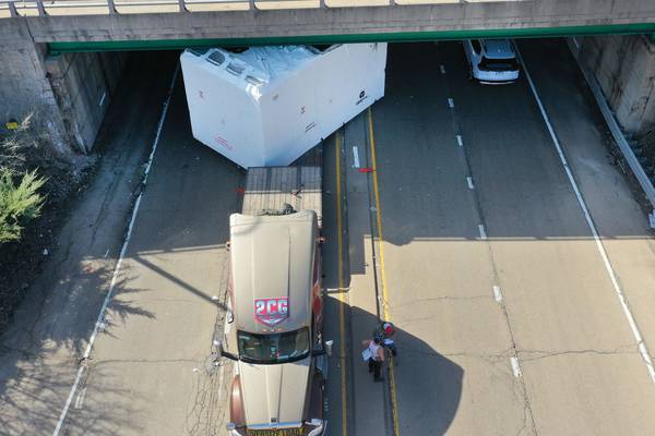 Tractor-trailer accident closes all lanes on Route 251 in Peru