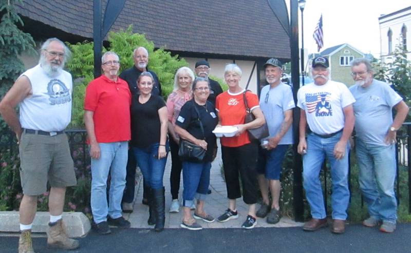 Pictured are ALR members at The Courtyard in Somonauk including Bob Lawrence, Mike Rennels and Brenda, Bob and Cherie Mauer, Sally Kolb, Rich Arnett, Sandy Lawrence, Bill Kolb, Cliff Oleson and Henry Herbst.
