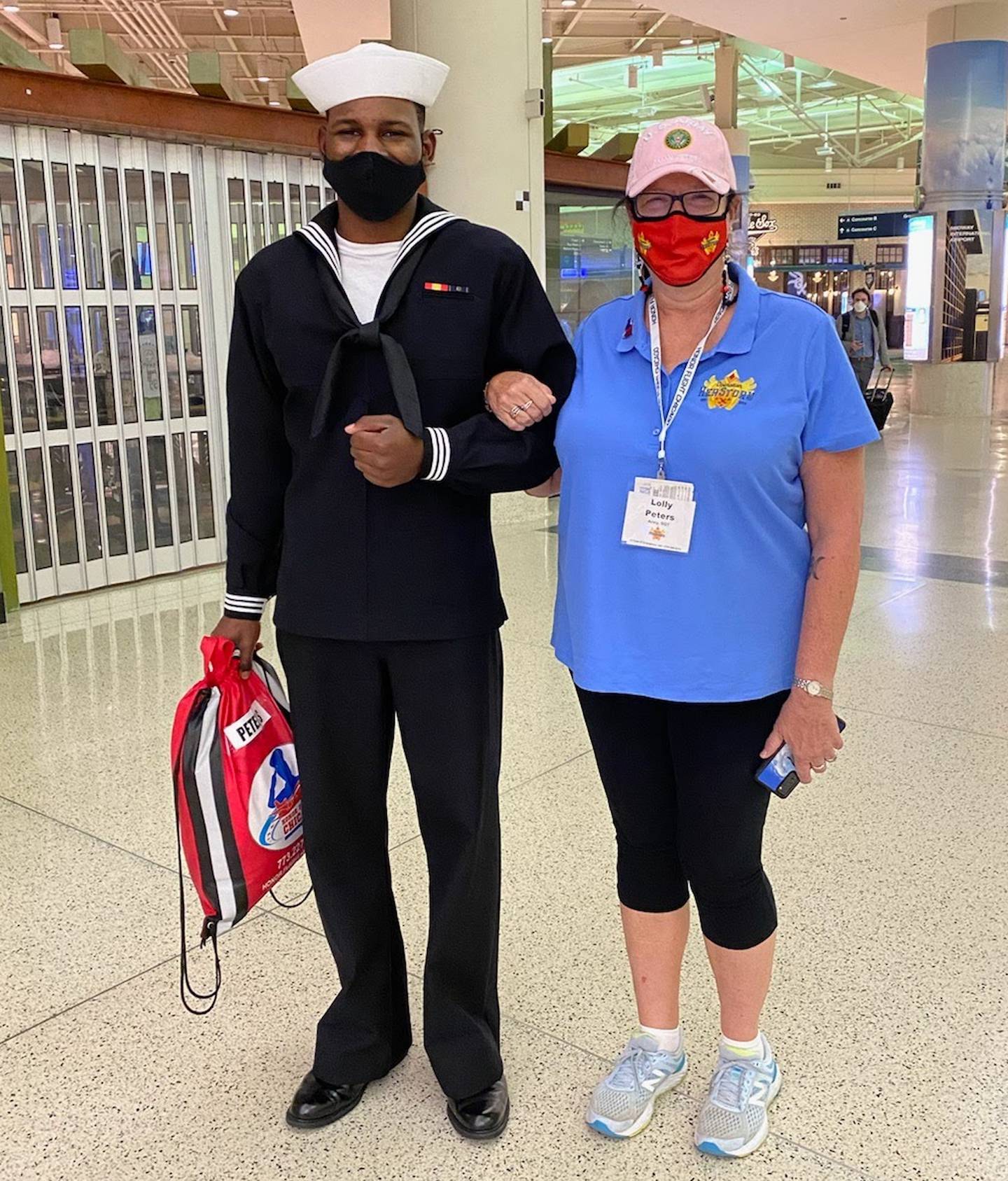 Lolly Peters returns to the airport following Operation HerStory in Oct. 2021.