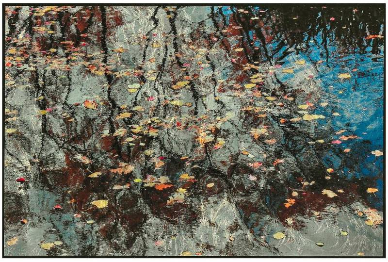 Autumn Canopy by Jeanne Garrett (transparency film over gold leaf)