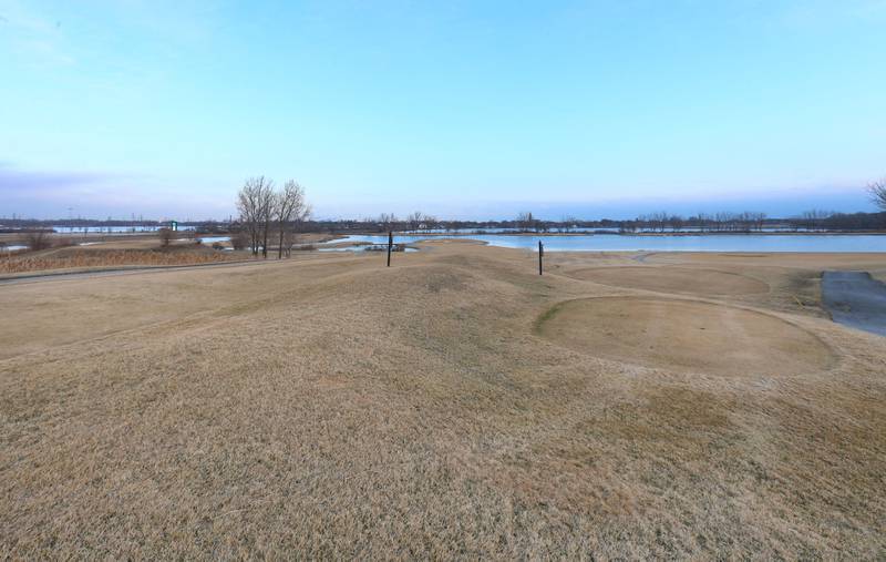 A view of the 10th tee at the Lost Marsh Golf Course looking west toward Wolf Lake on Saturday, Feb. 21, 2026 in Hammond, Ind.
